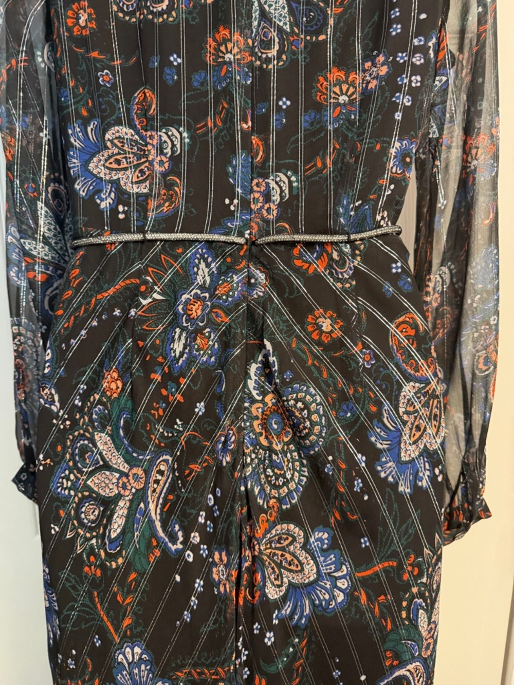 Veronica Beard Kaira Dress long sleeve V neck maxi dress size 2 silk - Picture 10 of 16